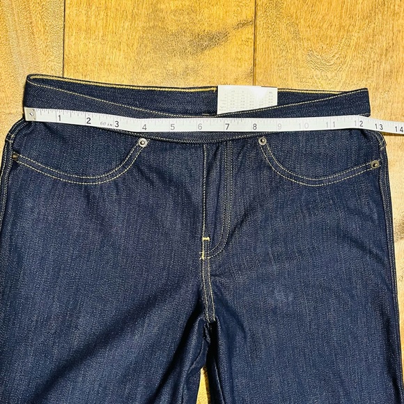 Hue Soft Stretch Boot Cut Jeans Leggings w/ Zipper Back Pocket, Navy Denim, New - Picture 10 of 12